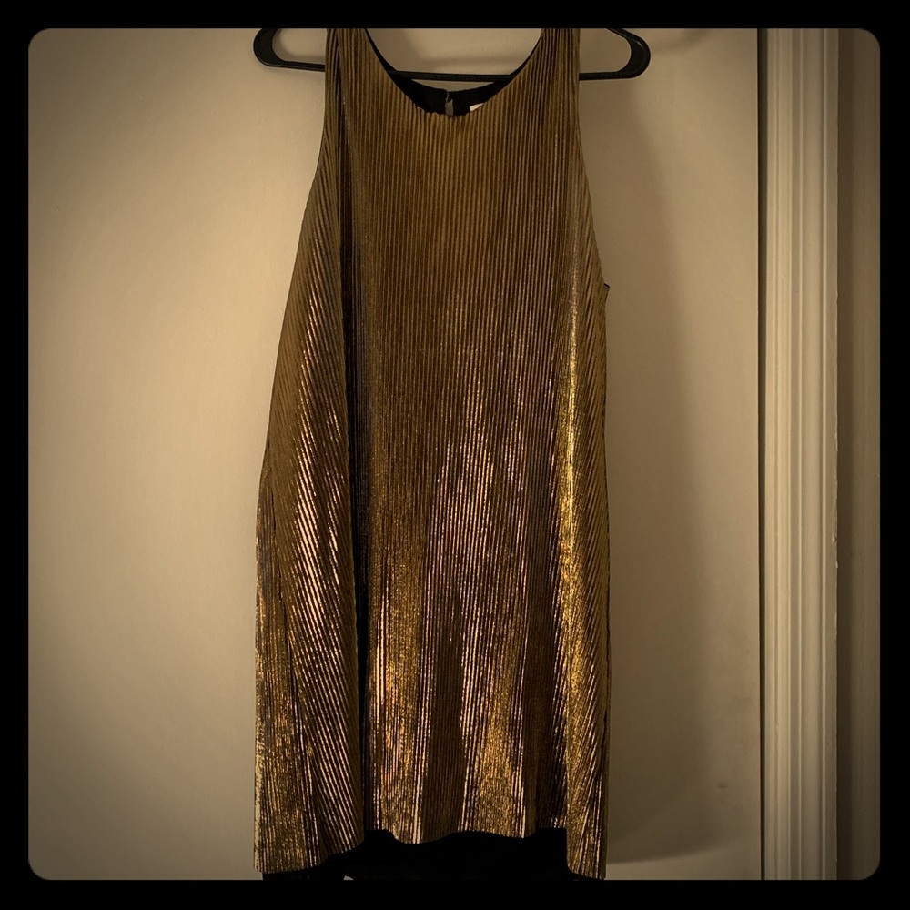 Sleeveless Gold Mini Dress